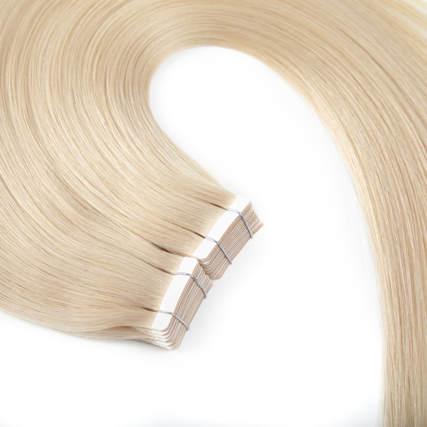 vlasové pásky Blond vlasove pasky světlá blond prodluzovani vlasu