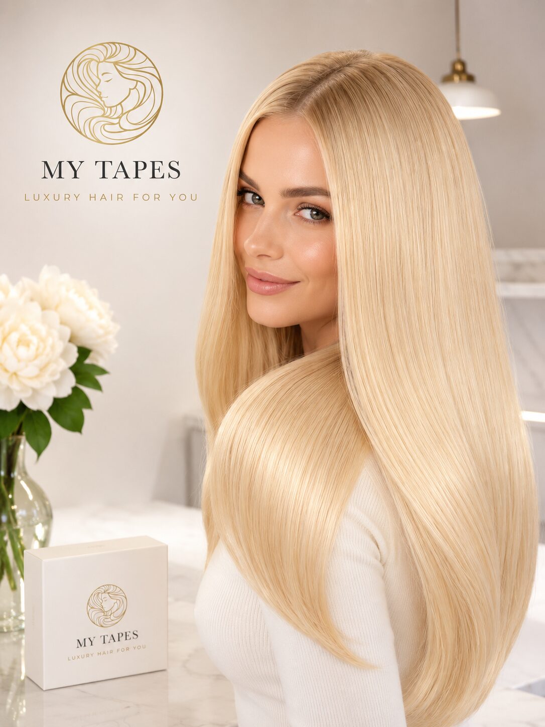 Vlasove Pasky Blond vanilla Vlasove Pasky blond tape in vlasy blond