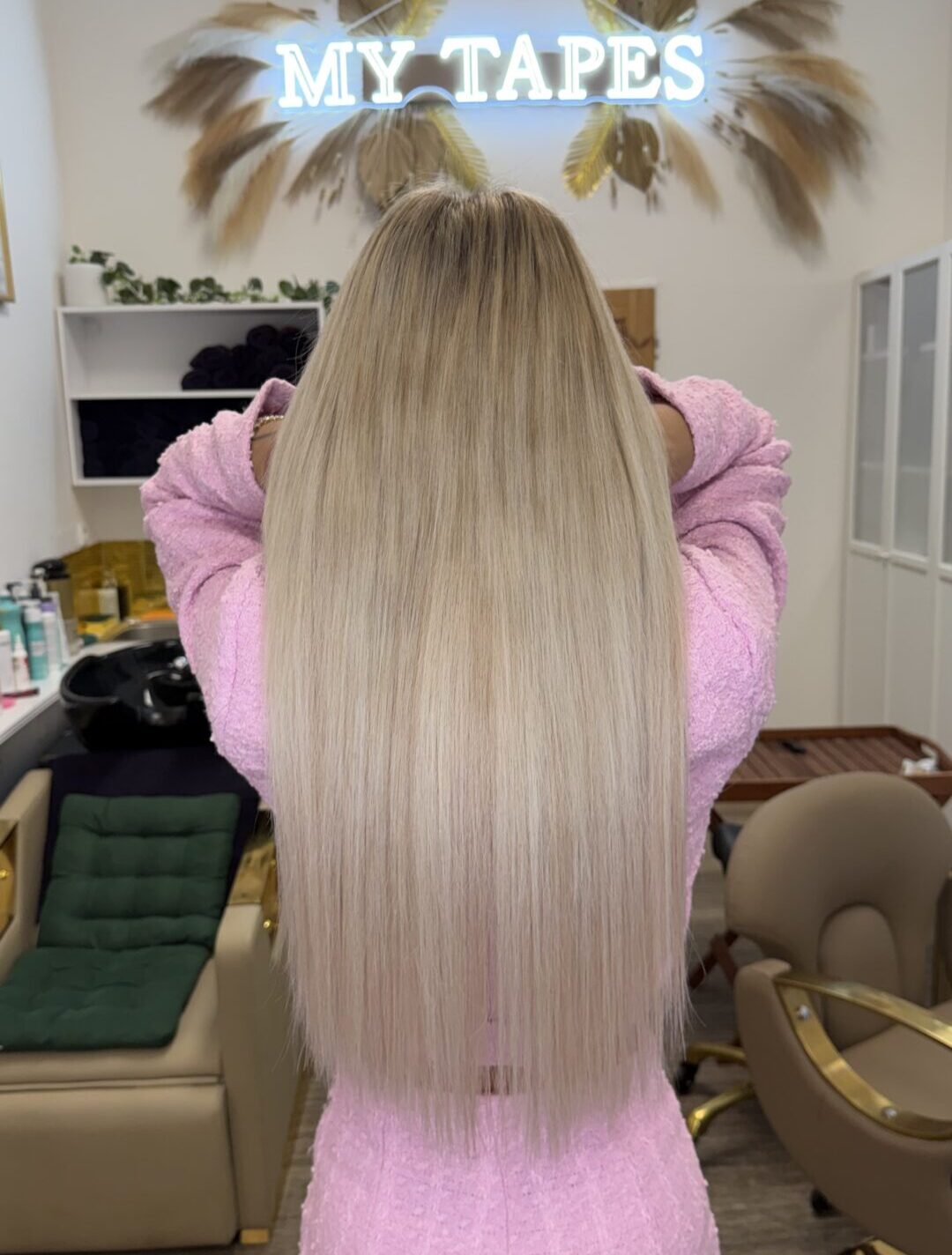 vlasové pásky melír blond Vlasove pasky blond melír
